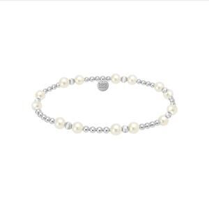 NEW BARA BOHEME women's kimberly beaded bracelet with pearls in silver